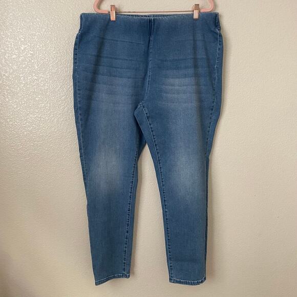 Soft‎ Surrounding Jeans Womens 1X Blue Pull On High Rise Slim Stretchy Denim - Picture 3 of 12
